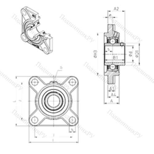 Подшипниковый узел шариковый радиальный UCFS 326 от производителя  SNR