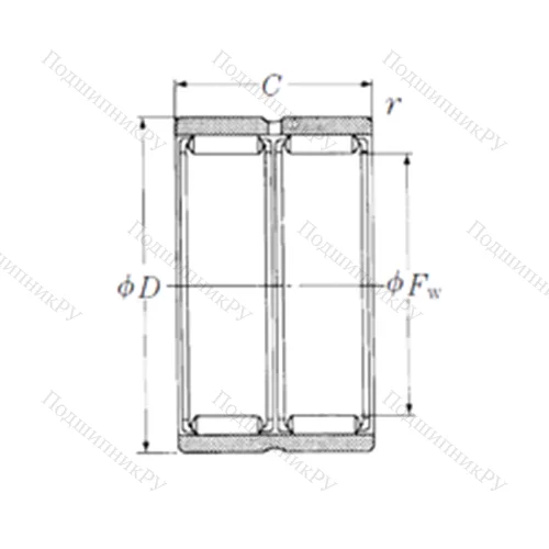 Подшипник игольчатый радиальный RNAFW 506540