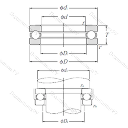 Подшипник шариковый упорный 51236 от производителя  NTN Подшипник шариковый упорный 51236 от производителя  NTN