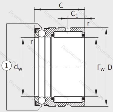Комбинированный подшипник NX 12 Z XL
