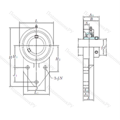 Подшипниковый узел шариковый радиальный UCFB 206-19