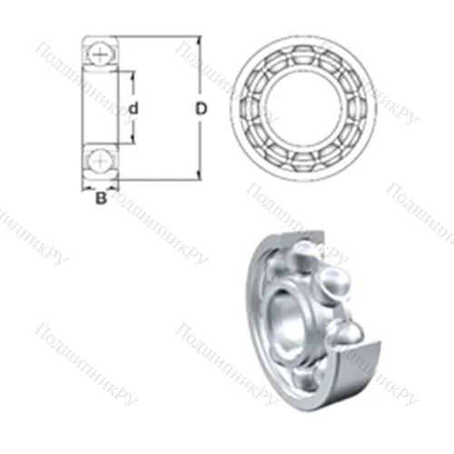 Подшипник шариковый радиальный S 6301 от производителя  ZEN