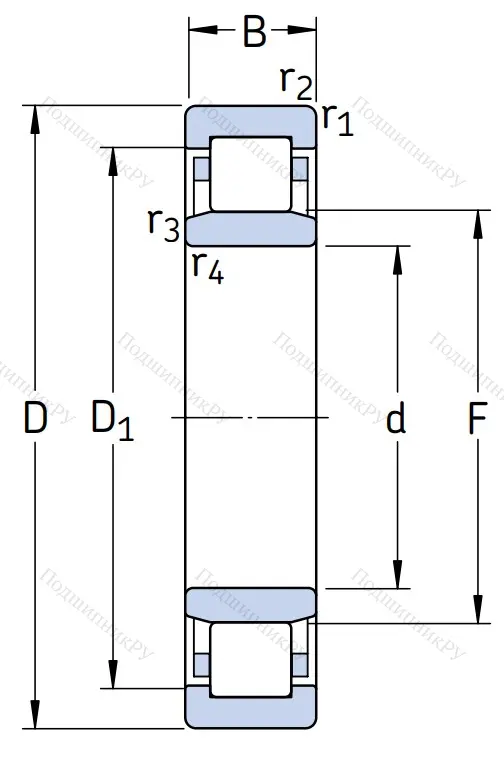 Роликовый цилиндрический подшипник NU 306 ECP