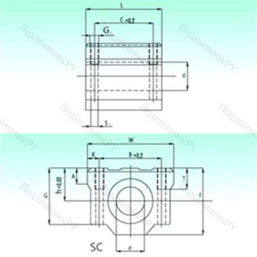 Подшипник шариковый линейный SC 40-UU AS от производителя  NBS