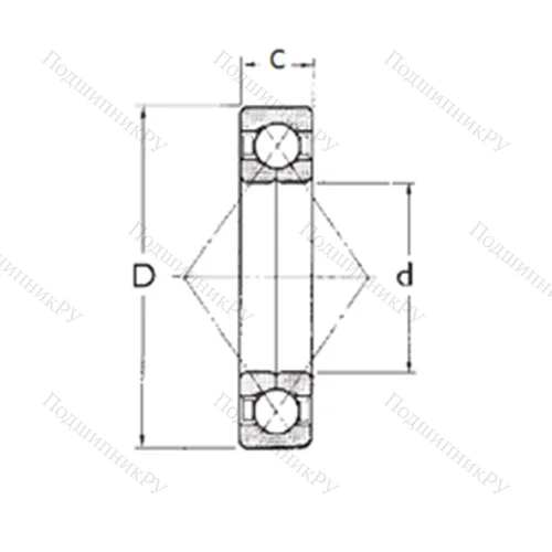 Подшипник шариковый радиально-упорный с четырёхточечным QJ 311