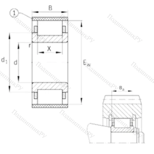 Подшипник роликовый радиальный RN 2218-E-MPBX