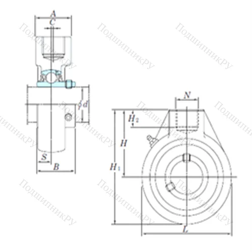 Подшипниковый узел шариковый радиальный UCHA 204
