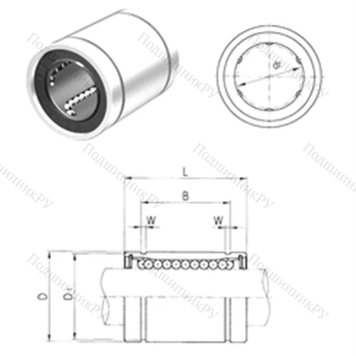 Подшипник шариковый линейный LM 6UU от производителя  Samick