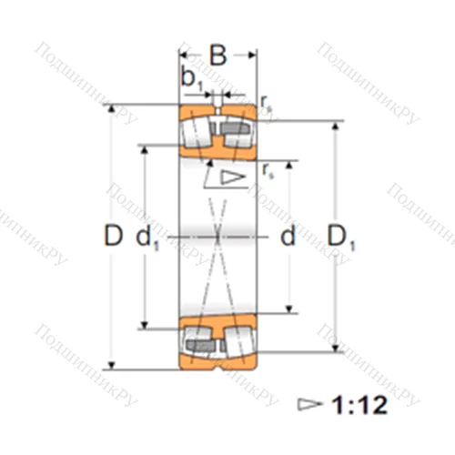 Подшипник роликовый радиальный самоцентрирующийся 22311 KMBW 33