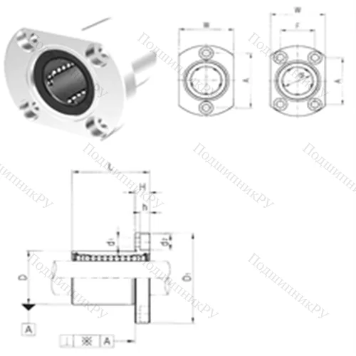 Подшипник шариковый линейный LMH 6UU от производителя  Samick