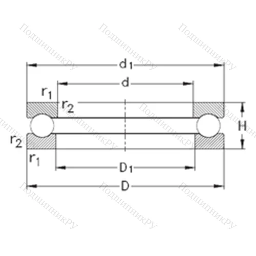 Подшипник шариковый упорный 511/600-FP
