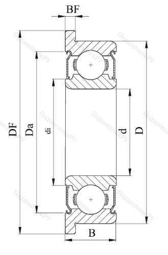 Однорядный шариковый подшипник F 684 ZZ (940 ZZ (LF)) от производителя  NMB