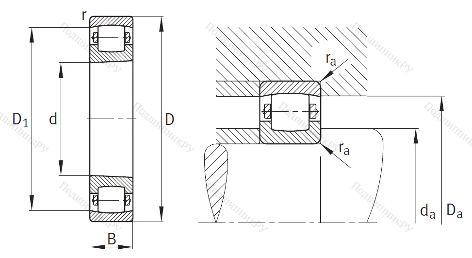 Сферический роликовый подшипник с конической посадкой на вал 20215 KTVPC 3