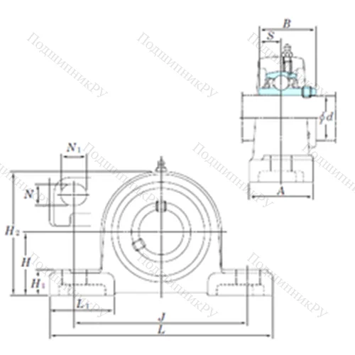 Подшипниковый узел шариковый радиальный UCP 312SC