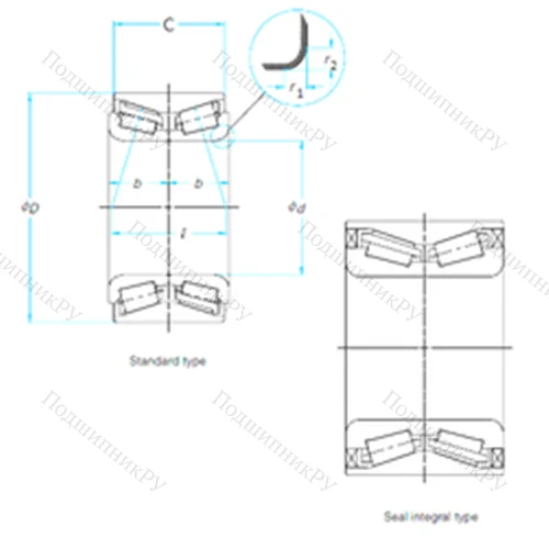 Подшипник роликовый упорно-радиальный RW 406