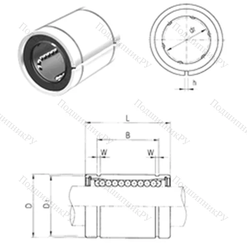 Подшипник шариковый линейный LM 20UUAJ от производителя  Samick