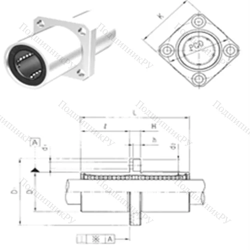 Подшипник шариковый линейный LMEKM 12UU от производителя  Samick