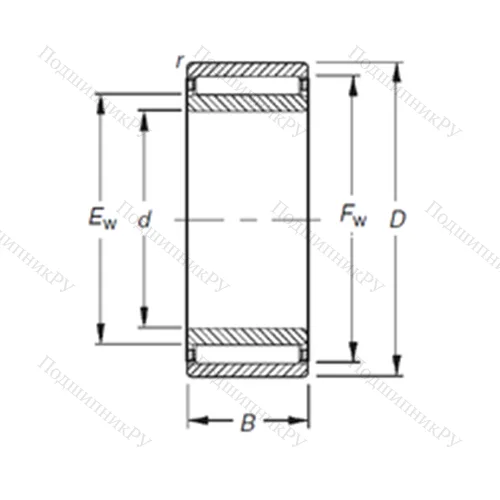Подшипник игольчатый радиальный NAO 35X 55X 40