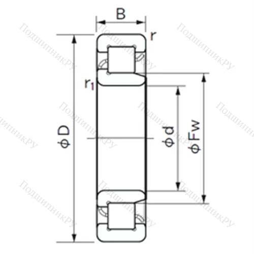 Подшипник роликовый радиальный NJ 1060