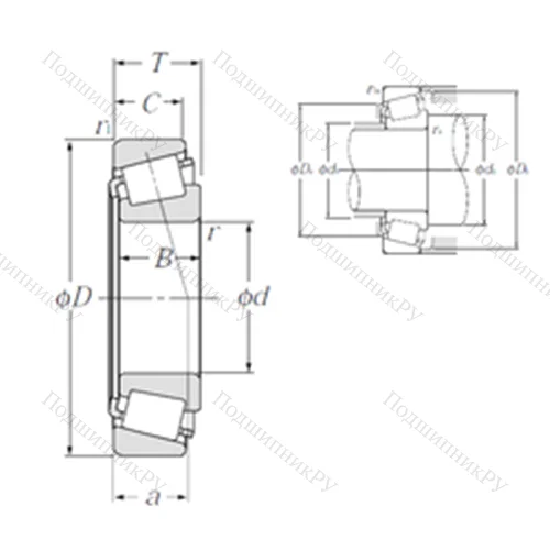 Подшипник роликовый радиально-упорный 4T-HH 221449A/HH 221410 от производителя  NTN