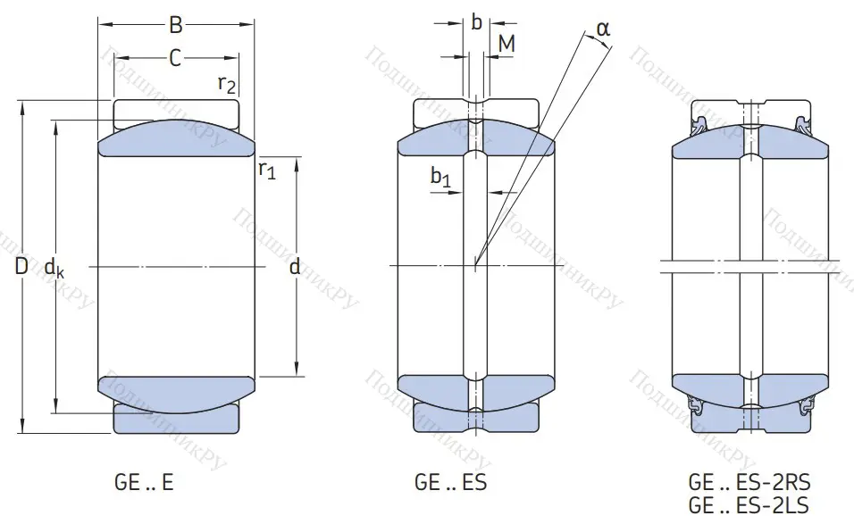 Шарнирный подшипник GE 15 ES 2RS