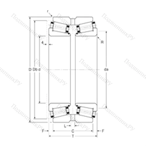 Подшипник роликовый радиально-упорный 244230/244327XG