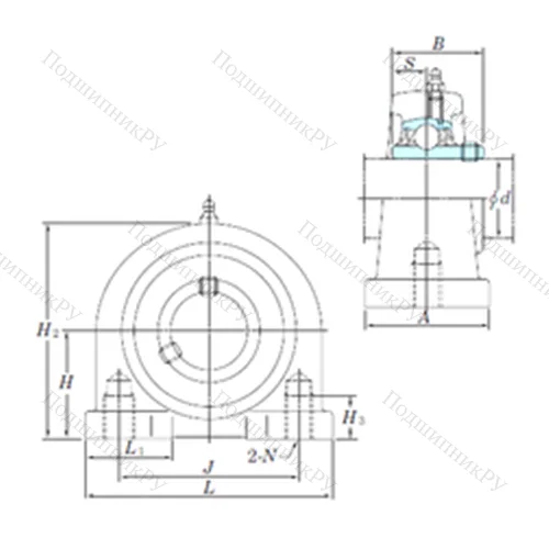 Подшипниковый узел шариковый радиальный UCPA 207-21