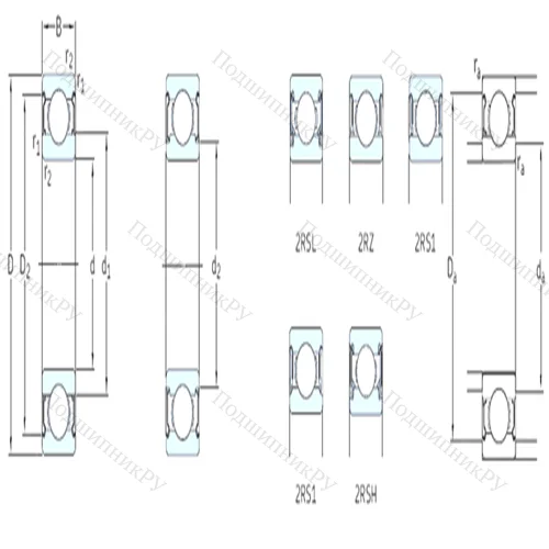 Подшипник шариковый радиальный 6008-2Z от производителя  SKF