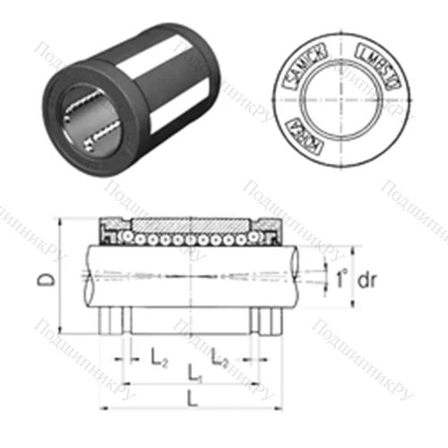 Подшипник шариковый линейный LMBS 8 от производителя  Samick
