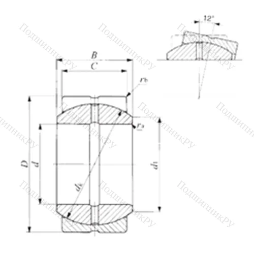 Подшипник скольжения сферический SBB 60