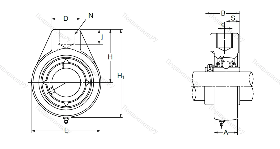 Подшипниковый узел UCHA 206 (UCHB 206) в Барнауле