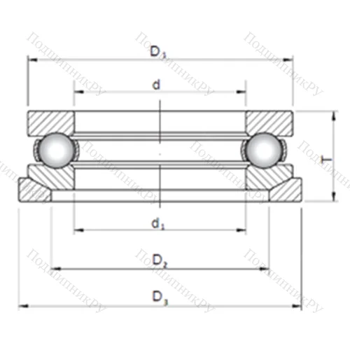 Подшипник шариковый упорный 53416U+U 416 от производителя  CX