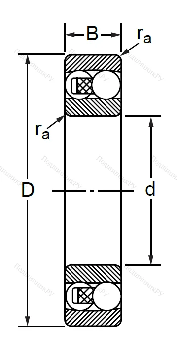 Двухрядный шариковый подшипник 1505 2RS E (2205 2RSTN) в Барнауле