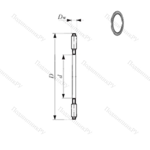 Подшипник игольчатый упорный NTB 1024 от производителя  IKO