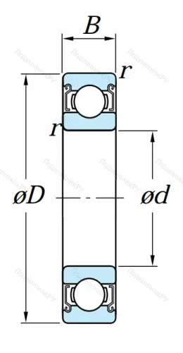 Однорядный шариковый подшипник 6016 ZZ CM от производителя  KOYO