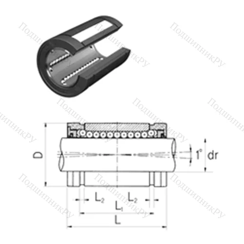 Подшипник шариковый линейный LMBS 32UUOP от производителя  Samick