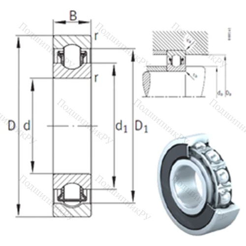 Подшипник с шариковыми роликами (ball roller) радиальный BXRE 005-2HRS от производителя  INA