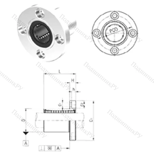 Подшипник шариковый линейный LMF 8 от производителя  Samick