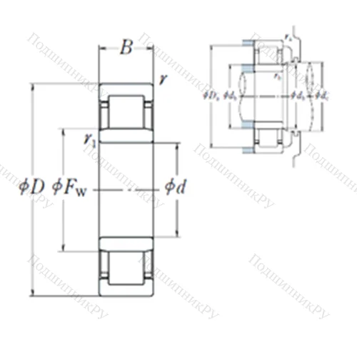 Подшипник роликовый радиальный NU 408 от производителя  NSK