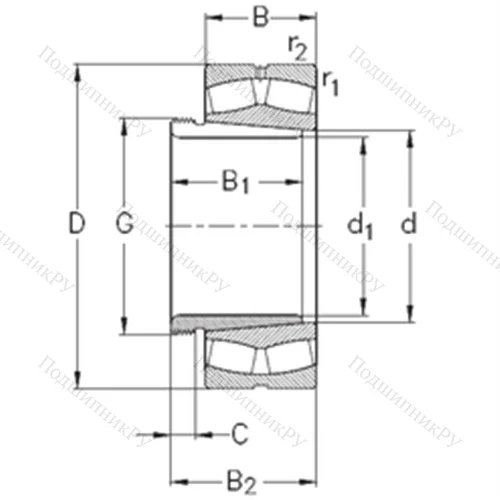 Подшипник роликовый радиальный самоцентрирующийся 22311-E-K-W 33+AHX 2311