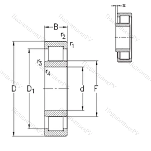 Подшипник роликовый радиальный NU 2205-E-MPA