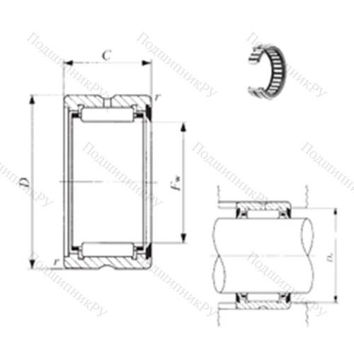 Подшипник игольчатый радиальный RNA 6905U