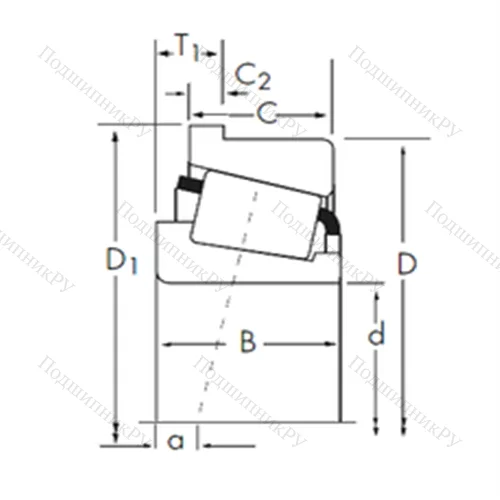 Подшипник роликовый радиально-упорный JP 10049-JP 10010-B