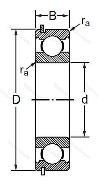 Шариковый однорядный подшипник 50110 (6010 NR) в Барнауле