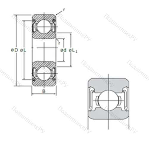 Подшипник шариковый радиальный 626DD