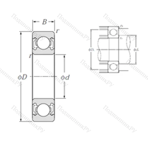 Подшипник шариковый радиальный 6805ZZ от производителя  NTN