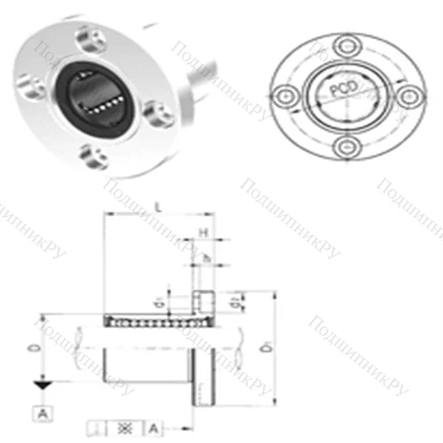 Подшипник шариковый линейный LMEF 20 от производителя  Samick