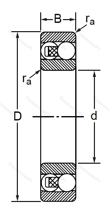 Двухрядный шариковый подшипник 1502 2RS E (2202 2RSTN) в Барнауле