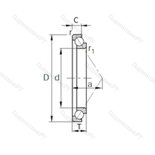 Подшипник шариковый радиально-упорный SA 0300h