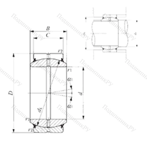 Подшипник скольжения сферический GE 25ES-2RS